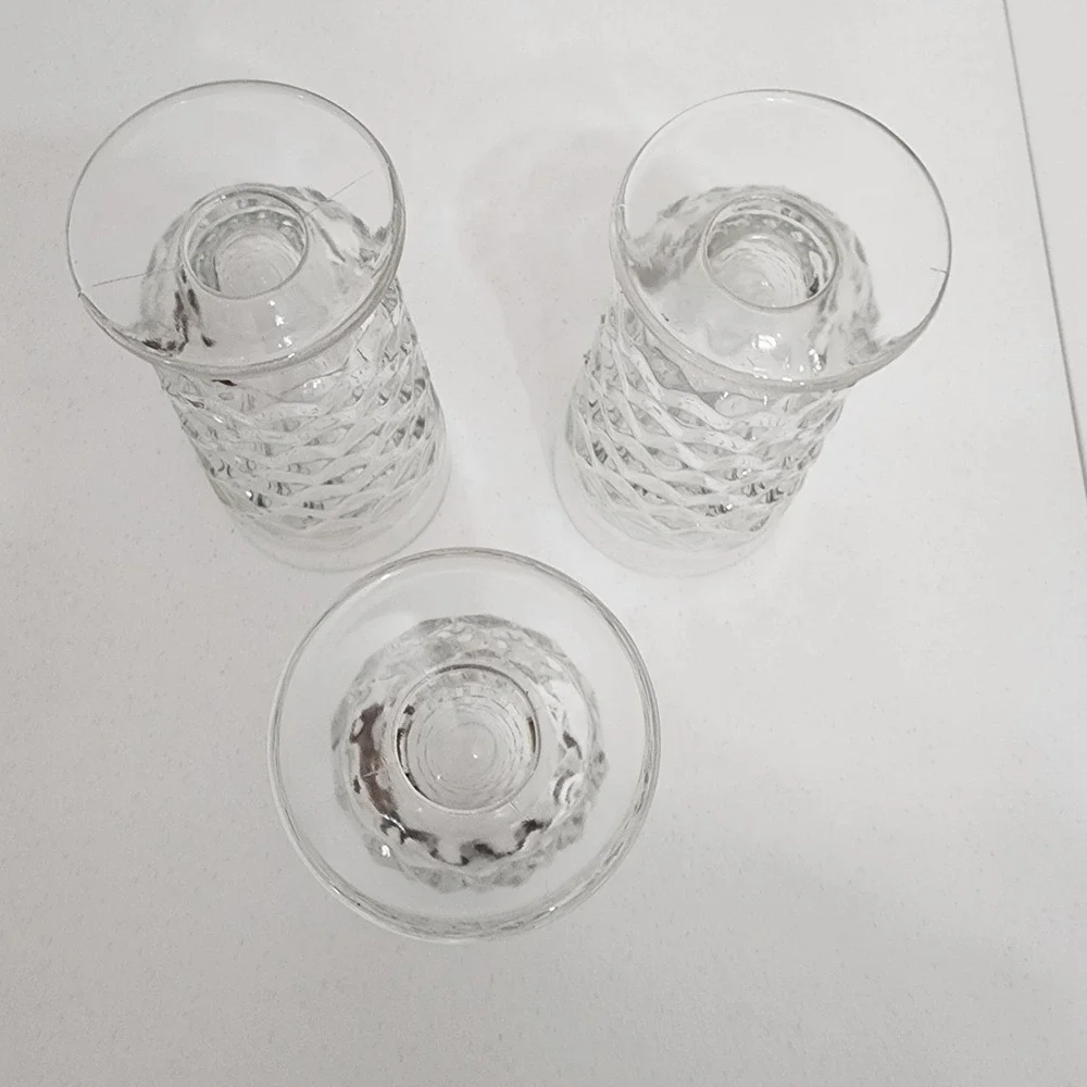set of 3 Indiana glass Whitehall Cubist  6
